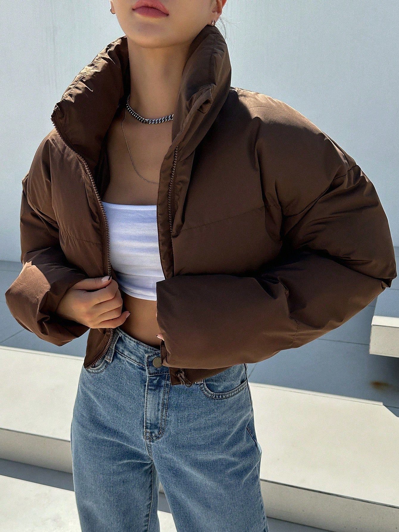 Jaqueta Puffer Marrom - Alessandra
