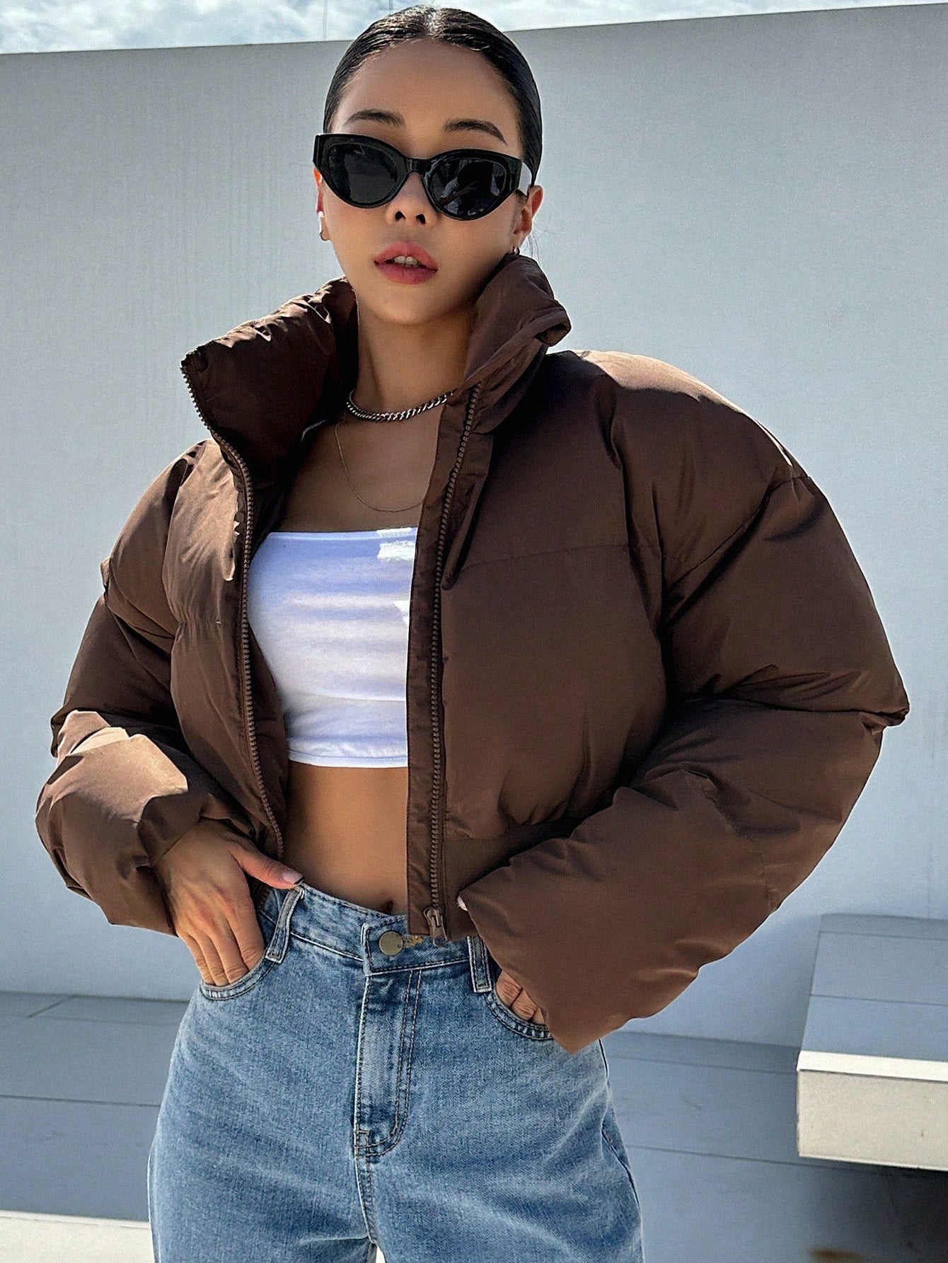 Jaqueta Puffer Marrom - Alessandra