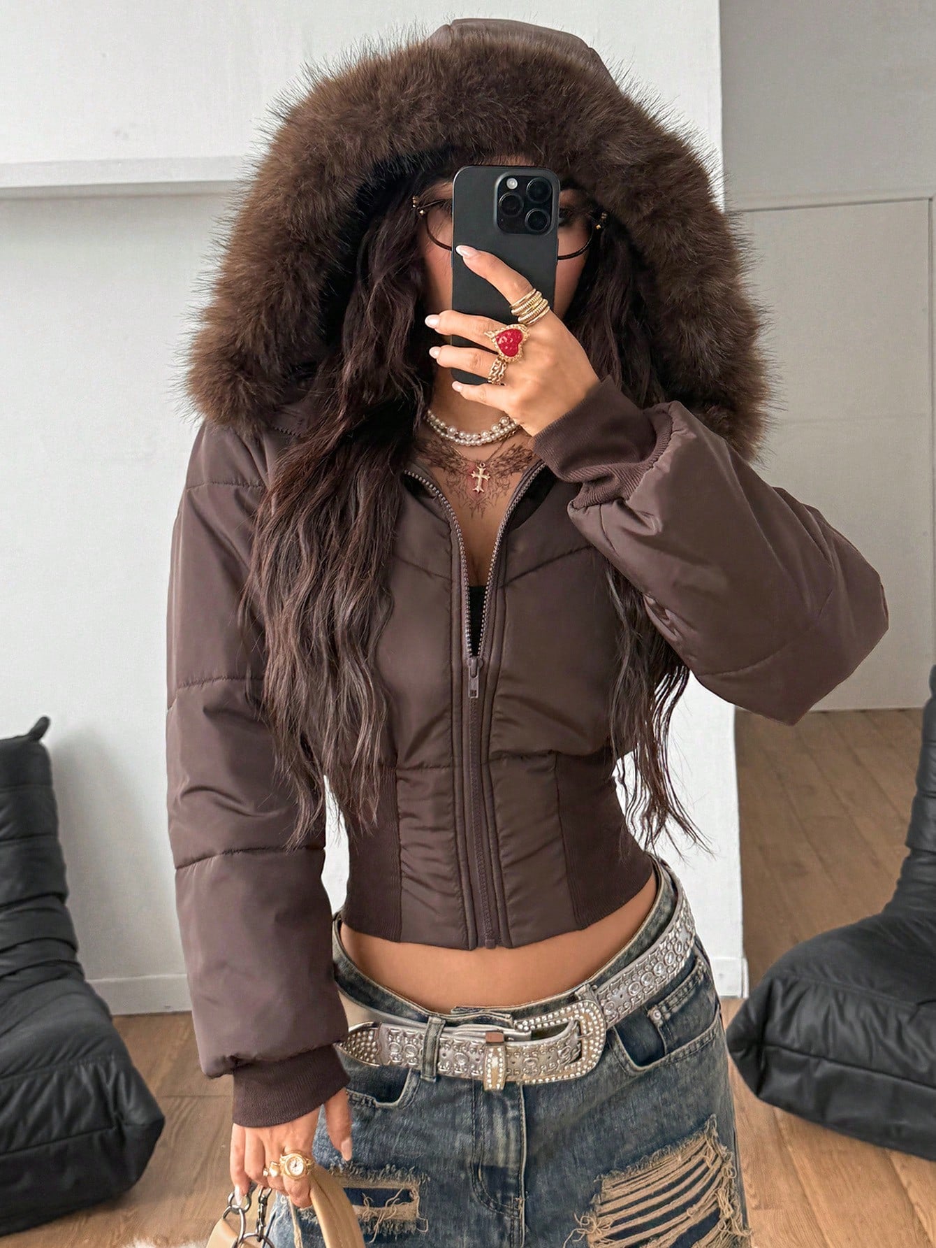 Jaqueta Puffer Marrom - Alexia